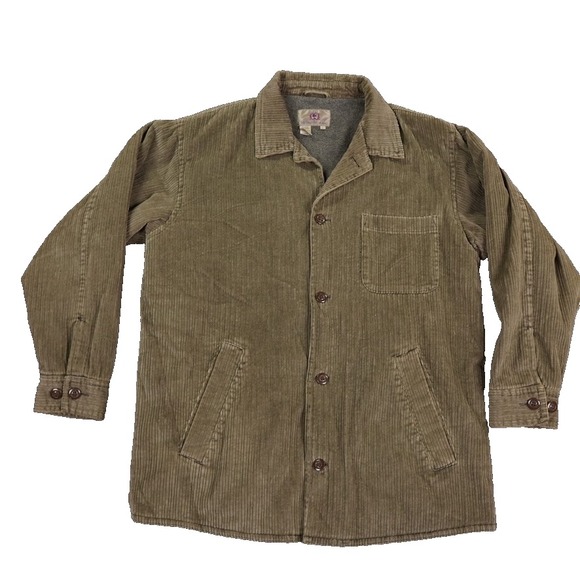 VTTerritory Ahead Corduroy Chore Jacket Mens XL Brown Fleece Lined Gorpcore Barn